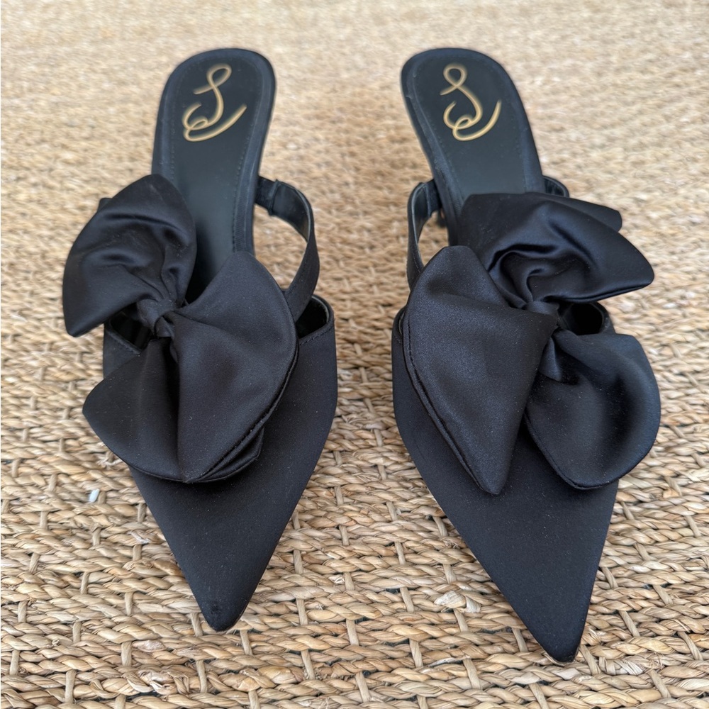 Sam Edelman Veranda Bow Pointed-Toe Evening Mules - 8.5